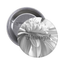 Bouton blanc et noir de Flowergirl de marguerite d Badge Avec Épingle