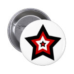 Bouton blanc rouge d'étoile du noir n badges