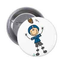 Bouton bleu de joueur de football badges