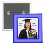 Bouton bleu de photo de frontière badges
