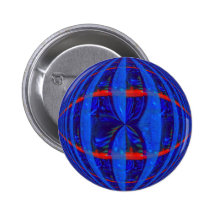 Bouton bleu-foncé de globe rond badge