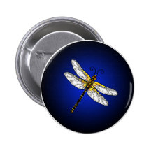 Bouton bleu-foncé de libellules de libellule pin's