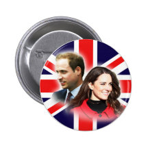 Bouton britannique de drapeau de William et de Kat Badges Avec Agrafe