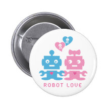 Bouton d'amour de robot pin's
