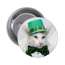 Bouton d'amoureux des chats du jour de St Patrick Pin's