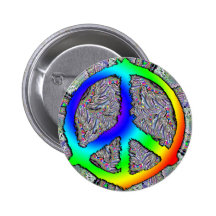 Bouton d'arc-en-ciel de signe de paix badges