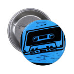 bouton de bleu de cassette badge