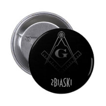 Bouton de carré et de boussole badge avec épingle
