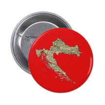 Bouton de carte de la Croatie Pin's Avec Agrafe