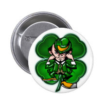 Bouton de combat de Leprechan de 4 feuilles Pin's Avec Agrafe