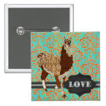 Bouton de damassé d'amour de lama boutons publicitaires