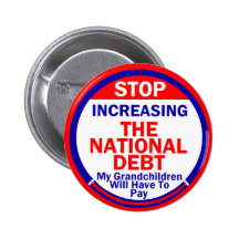 Bouton de dette nationale badge avec épingle