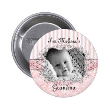 Bouton de grand-maman - rose de damassé et de rayu pin's