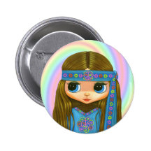 Bouton de hippie de flower power badges