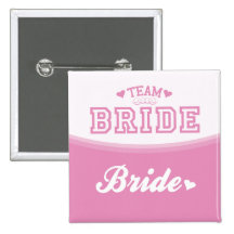 Bouton de jeune mariée de jeune mariée d'équipe pin's