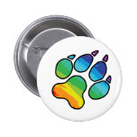 Bouton de patte d'arc-en-ciel badge