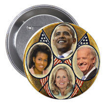 Bouton de Quadragate 3-Inch de famille de Démocrat Pin's