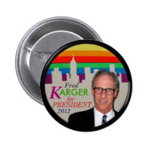 Bouton de ville d'arc-en-ciel de Fred Karger Badge