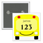 Bouton d'étiquette d'autobus scolaire pin's avec agrafe