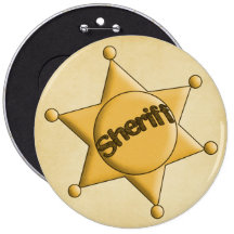 Bouton d'insigne de shérif d'enfants pin's avec agrafe