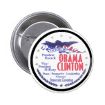 Bouton d'OBAMA CLINTON Pres VP Pin's Avec Agrafe