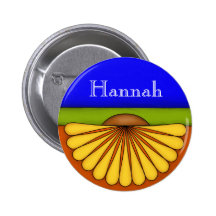Bouton élégant de fleur de fan badges avec agrafe