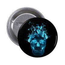 Bouton flamboyant bleu de crâne pin's