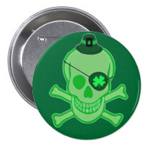 Bouton irlandais de crâne de pirate pin's