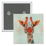 Bouton jetant un coup d'oeil ambre de girafe boutons publicitaires