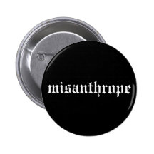 Bouton noir et blanc de Misanthrope Pin's Avec Agrafe