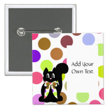 Bouton personnalisable de polka de point de noir d pin's