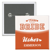 Bouton personnalisé d'Usher de jeune mariée d'équi Badges Avec Agrafe