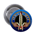 Bouton rond de cadet de l'espace badges avec agrafe
