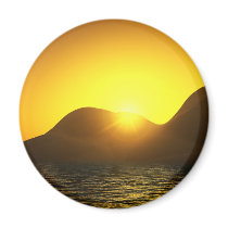 Bouton rond de lac sunset aimants