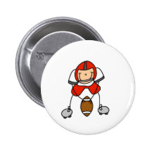 Bouton rouge de joueur de football badge avec épingle