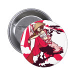 Bouton samouraï femelle badge avec épingle
