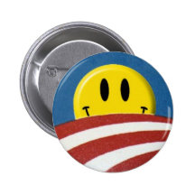 Bouton souriant de visage de logo d'Obama Pin's Avec Agrafe