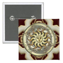 Boutons carrés célestes de Sun Badges