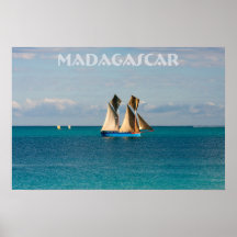 Boutre et pirogues à Madagascar Affiche