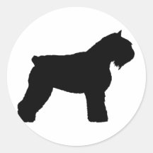 Bouvier des Flandres Dog (in black) Round Sticker