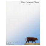 Bovine and Blue Sky: Cow on Blue Gradient Letterhead