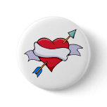 Bow & Arrow Valentine Heart With Blank Banner Buttons