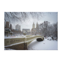 Bow Bridge - Central Park Winter Gallery Wrapped Canvas