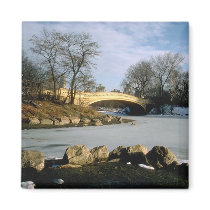 Bow Bridge Central Park Winter NYC Fridge Magnets