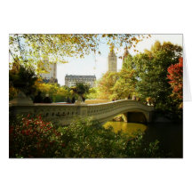 Bow Bridge in Autumn, Central Park, New York City Greeting Card