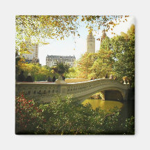 Bow Bridge in Autumn, Central Park, New York City Refrigerator Magnets
