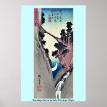 Bow shaped moon by Ando, Hiroshige Ukiyoe Poster