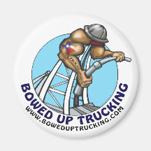 Bowed Up Trucking Fridge Magnet