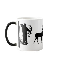 Bowhunter in Treestand Shooting Deer Coffee Mug