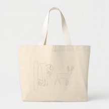 Bowhunter in Treestand Shooting Deer Tote Bags